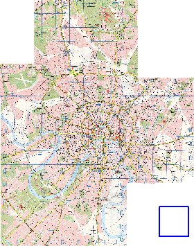 Transporte mapa de Moscovo em ingles