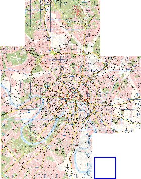 Transporte mapa de Moscovo em ingles