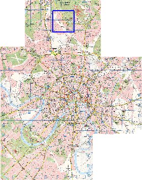 Transporte mapa de Moscovo em ingles