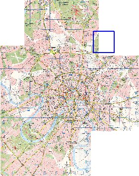 Transporte mapa de Moscovo em ingles