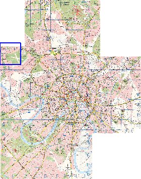 Transporte mapa de Moscovo em ingles