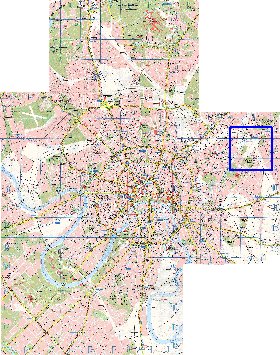 Transporte mapa de Moscovo em ingles