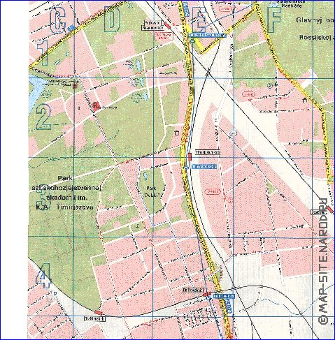 Transporte mapa de Moscovo em ingles