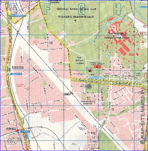 Transporte mapa de Moscovo em ingles