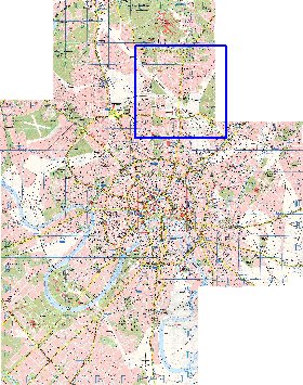 Transporte mapa de Moscovo em ingles