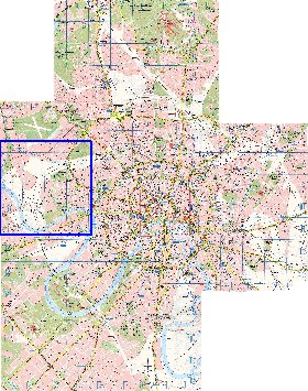 Transporte mapa de Moscovo em ingles