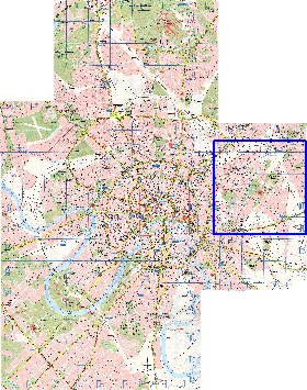 Transporte mapa de Moscovo em ingles