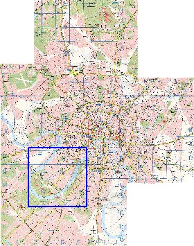 Transporte mapa de Moscovo em ingles