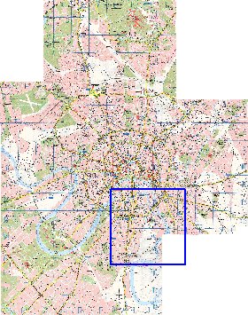 Transporte mapa de Moscovo em ingles