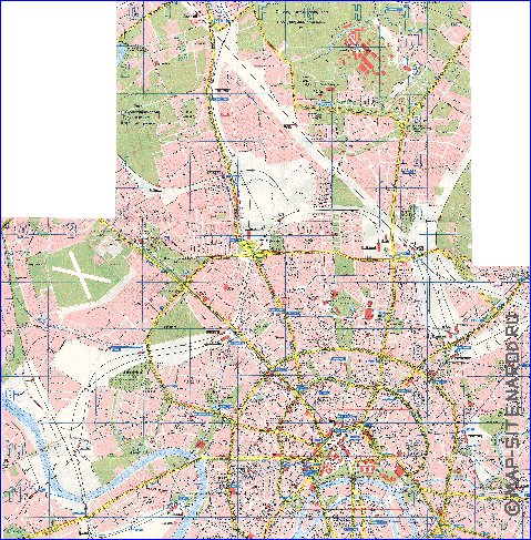 Transporte mapa de Moscovo em ingles