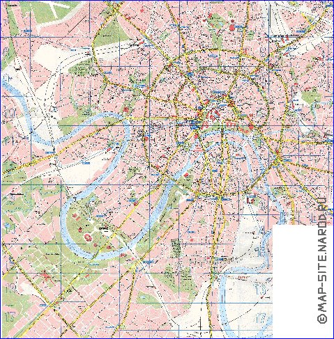 Transporte mapa de Moscovo em ingles