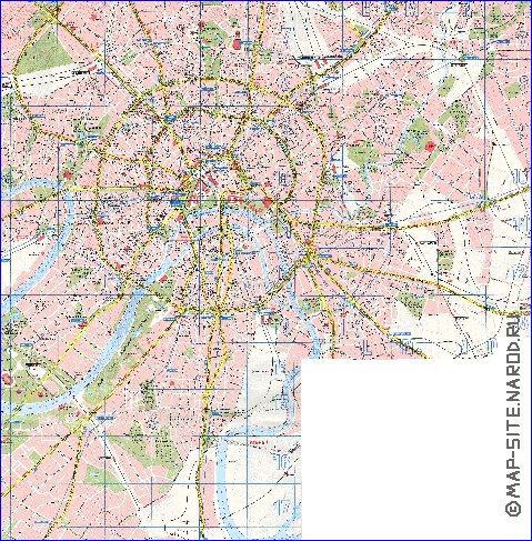 Transporte mapa de Moscovo em ingles