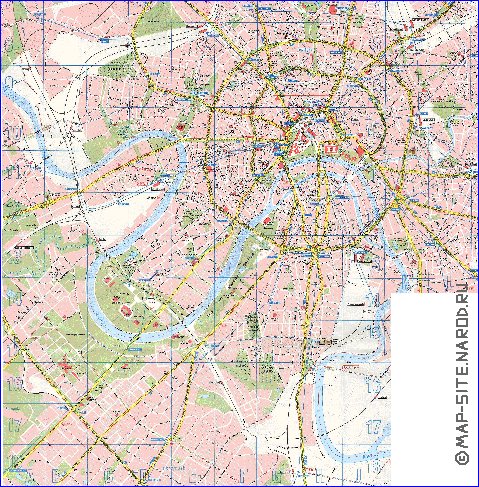 Transporte mapa de Moscovo em ingles