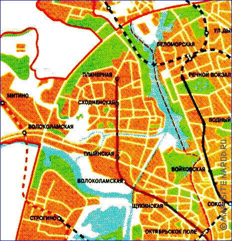 Transporte mapa de Moscovo