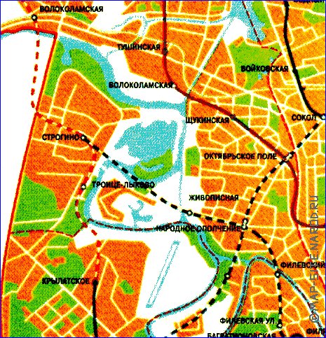 Transporte mapa de Moscovo