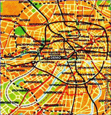 Transporte mapa de Moscovo