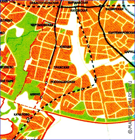 Transporte mapa de Moscovo