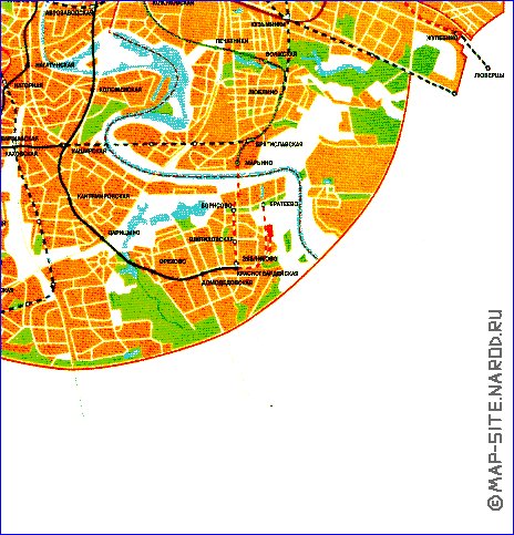 Transporte mapa de Moscovo