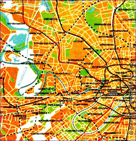 Transporte mapa de Moscovo