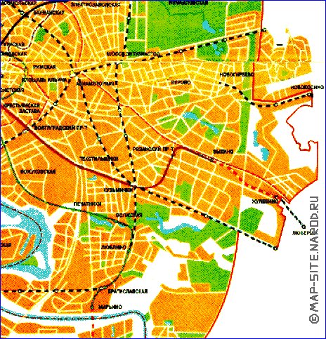 Transporte mapa de Moscovo