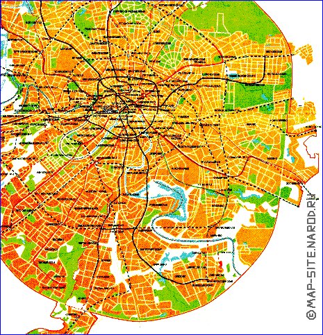 Transporte mapa de Moscovo