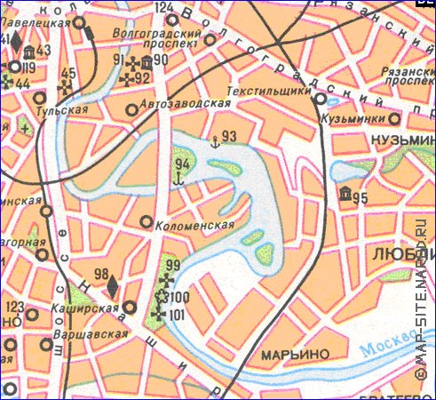 mapa de Moscovo