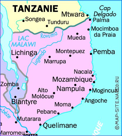 carte de Mozambique