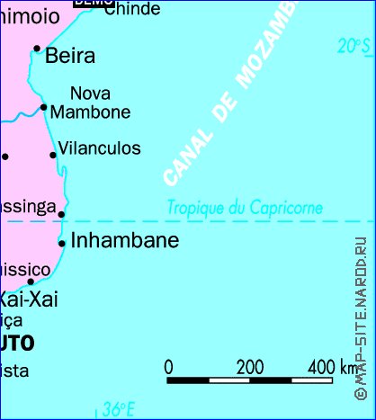 mapa de Mocambique em frances