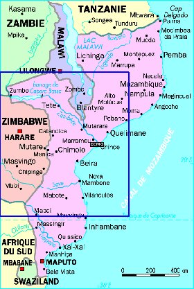 carte de Mozambique